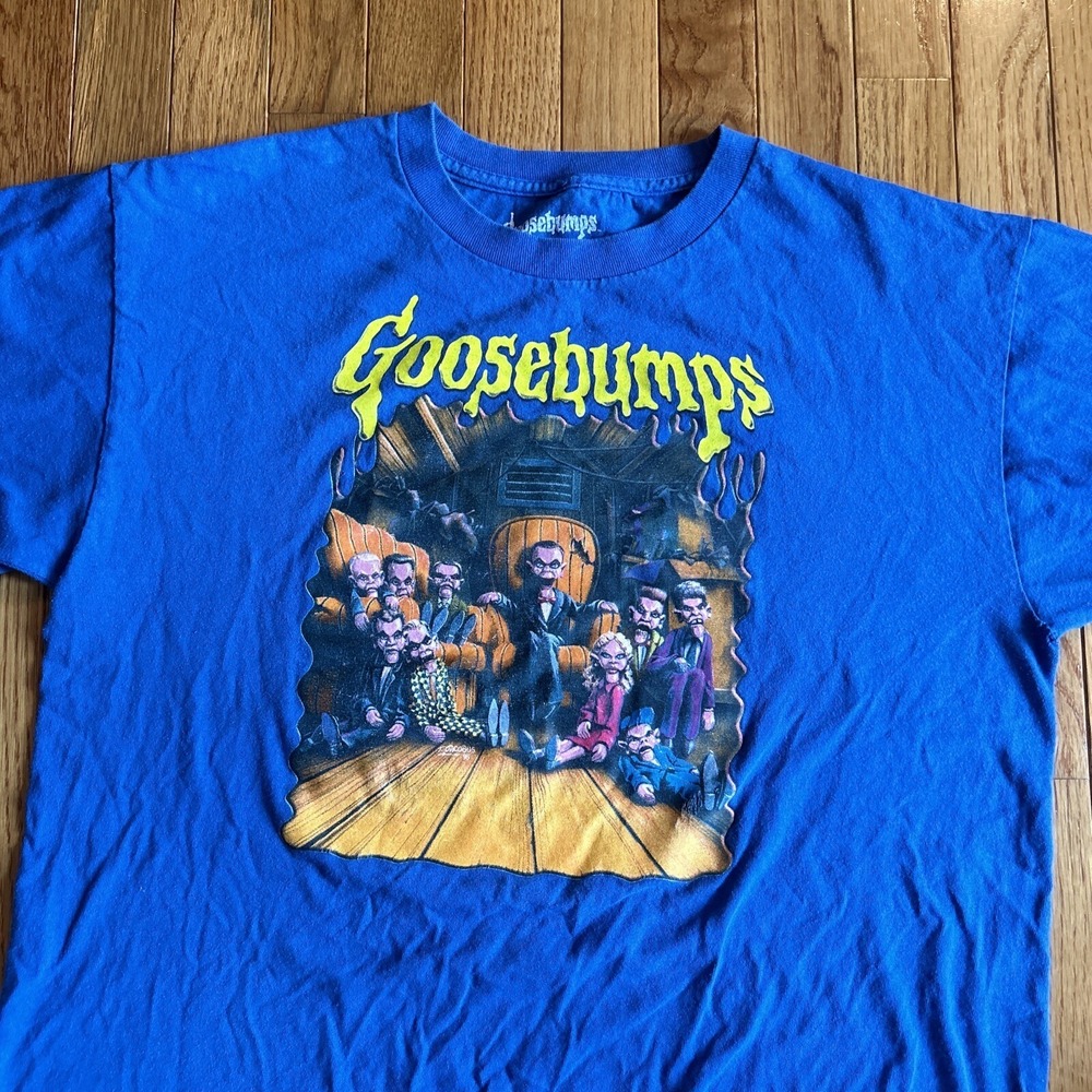 Goosebumps Scholastic‎ Night of The Living Dummy Blue Tee Shirt Size Large RARE